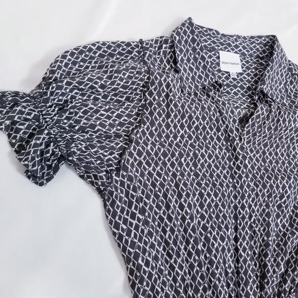 Skylar + Madison Diamond Print Shirred-Waist Mini Dress - Picture 10 of 11